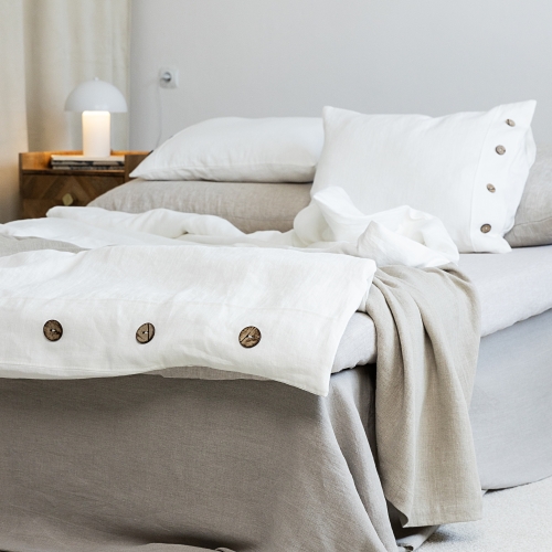 Poszewka na kołdrę z guzikami off white Premium